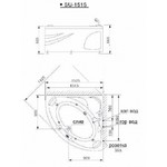 APPOLLO SU-1515 - Угловая акриловая ванна с гидромассажем, 1500х1500х580 мм