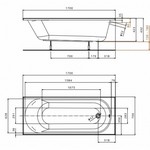 KOLO OPAL PLUS - Ванна прямоугольная с ножками SN0, 170х70х42 см