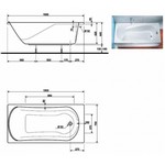 KOLO COMFORT - Ванна прямоугольная с ножками SN7, 150x75 см