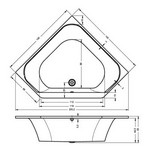 RIHO Austin TOP5 - Ванна акриловая угловая с гидро аэромассажем, 145х145 см