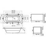 RAVAK Campanula II - Акриловая прямоугольная ванна, 170x75 см