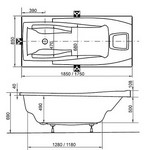 RAVAK You 175 WarmFlow - Прямоугольная акриловая ванна, наполнение ванны из-под подголовника