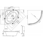 RAVAK NewDay PU RLUS - Акриловая угловая ванна, 150х150 см