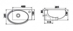 Умывальник угловой CeraStyle Mini 28*45 см.