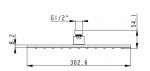 Верхній душ "Rodos" 014CP 300x300mm, квадратний