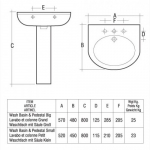 RAK CERAMICS Cynthia Wash Basin - Комплект Cynthia Wash Basin (умывальник 57см, ножка), слоновая кость