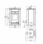 Отопительная печь-камин AQUAFLAM VARIO KALMAR с водяным контуром (кремовый)