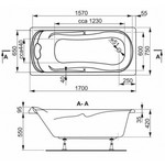 DEVIT PRESTIGE LUX - Ванна с гидромассажем ассиметричная, правая, 1020х1700 мм