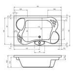 RIHO Claudia - Прямоугольная акриловая ванна с гидро аэромассажем, 190х120 см